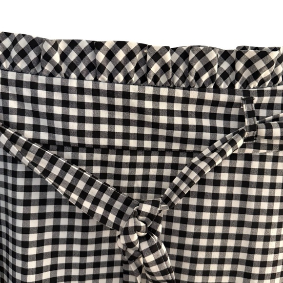 5 for $25!! NWT Cynthia Rowley B&W Checked Gingham A-Line Belted Skirt Size 14 - Picture 9 of 10